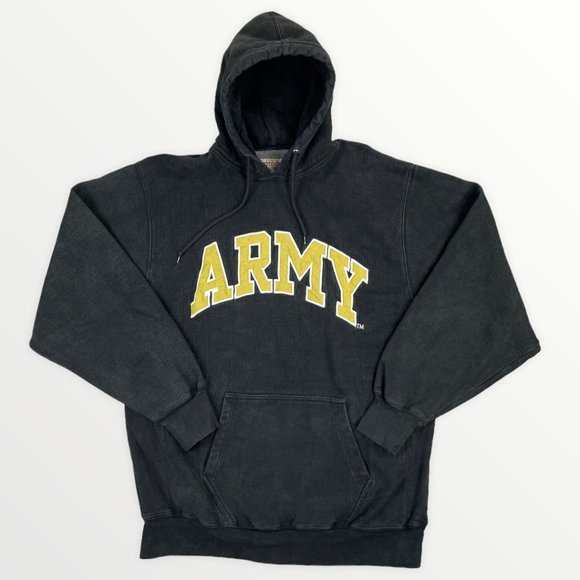 Steve & Barry's Other - Steve & Barry's Heavyweight ARMY Black Hoodie Pullover Large